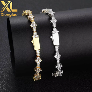 European American 6.5mm Spring Zircon Tennis Bracelet Cross-Border Fine Chain Link Jewelry for <b>Men</b> Women Personalities - Product Image 5