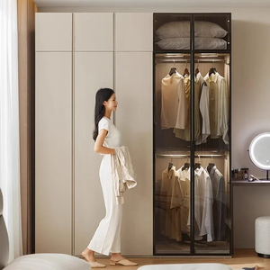 Armoire scandinave tendance moderne minimaliste blanc chaud sur mesure, gain de place, pour chambre principale - Product Image 6
