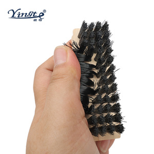 Brosse à chaussures double face en bois massif Yinste avec poils de porc et fibres PP pour l'élimination des taches - Product Image 3