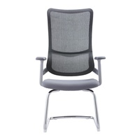 Chaise fixe de bureau ergonomique au design moderne en gros nouveau tissu gris avec accoudoir réglable
