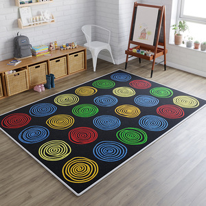 Alfombra de juego de cobertura completa para bebés, alfombra para gatear de 1,5 cm de grosor, fibra de poliéster, patrón abstracto, forma cuadrada, para dormitorio, uso doméstico - Product Image 2