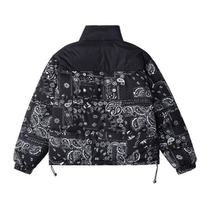Veste d'hiver pour homme avec logo personnalisé, rembourrée en duvet de canard et d'oie, noire, imprimée, design de créateur, veste matelassée - Product Image 2