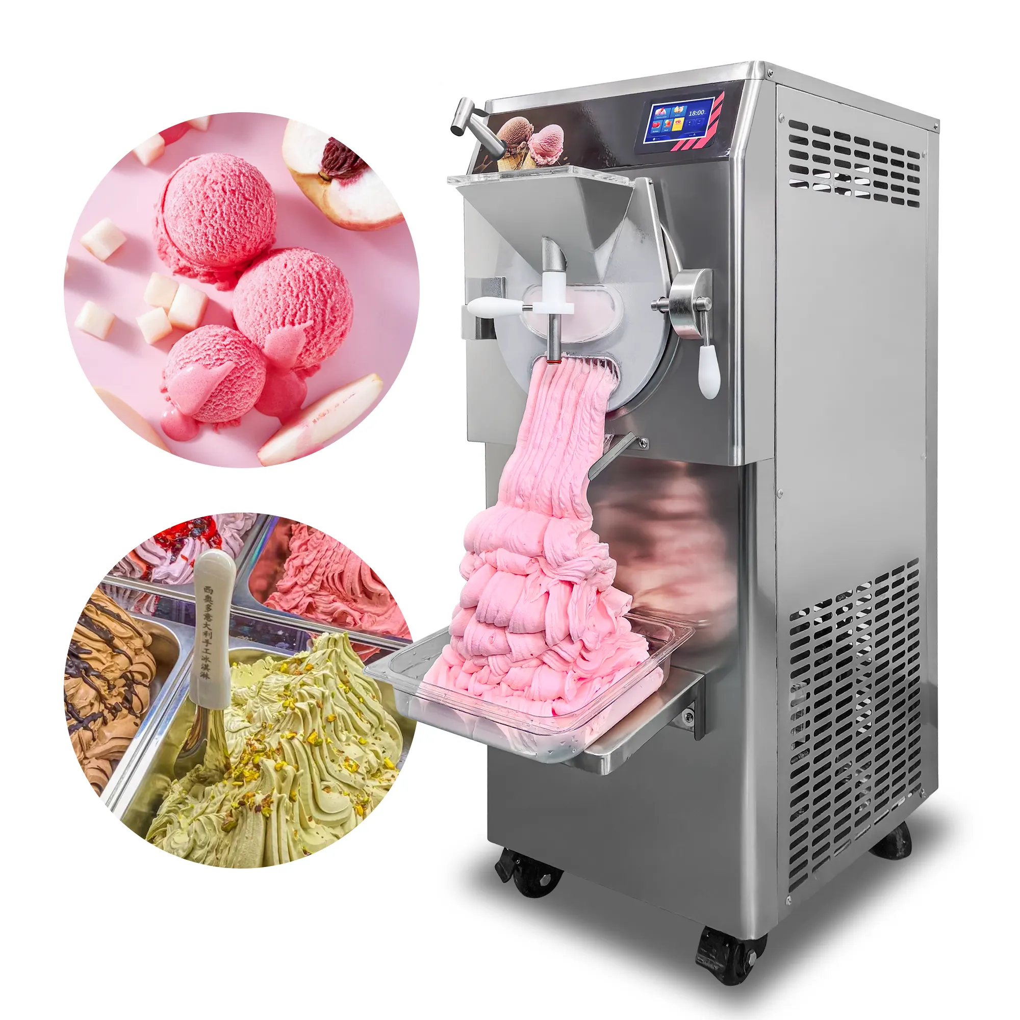 Mvckyi 60L/H 5 Type ice cream making machine High Quality Italian fruit hard ice cream gelato machine for coffee shop
