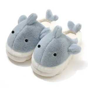 귀여운 고래 장난감 슬리퍼 박제 봉제 만화 동물 슬리퍼 가정용 신발