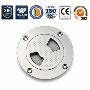 Plaque de pont d'inspection ronde antidérapante en acier inoxydable 316 pour marine, couvercle détachable 4 pouces, accessoires de quincaillerie pour yacht et bateau - Product Image 1