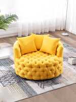 Sofá Individual Modular de Lujo Americano con Botones, Diseño Nórdico Simple, Sillón Perezoso de Terciopelo Esponjoso para Sala de Estar Pequeña