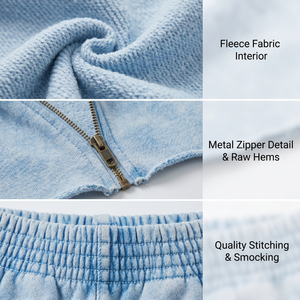 Conjunto de Shorts Casuales para Mujer, Sudadera Corta con Cierre Frontal, Cintura Alta, Teñido Liso, <span class=keywords><strong>Dos</strong></span> Piezas, Atuendo Informal para Primavera/Verano, Proveedor OEM - Product Image 3