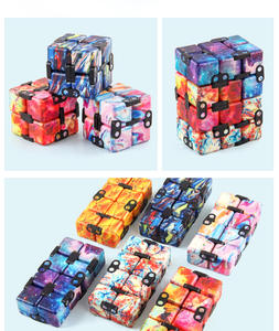 Mini bloques de cubo juguete de escritorio herramienta sensorial mágica bloques rompecabezas Flip Cube Infinity Cube Fidget Toy - Product Image 6