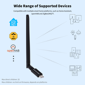 Zigbee 3.0 USB Dongle Gateway 20dBm SMA Antenne 32 + Compatibilité des appareils pour Home <span class=keywords><strong>Assistant</strong></span> <span class=keywords><strong>Google</strong></span> Home Automation - Product Image 4