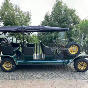 Voiture électrique vintage modèle T vert foncé pour 6 passagers avec toit ouvrant, idéale pour les mariages, les visites touristiques, les séances photo en forêt, les manoirs et les défilés - Product Image 6