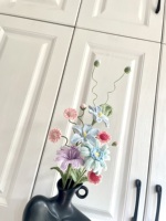 Bouquet de fleurs simulées pour la décoration de la maison moderne fait à la main au crochet Produits finis Cadeau de mariage pour la Saint-Valentin