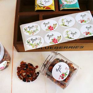 Pegatinas adhesivas circulares biodegradables, etiquetas adhesivas impermeables en rollo para comida, restaurante, bolsas de compra reutilizables - Product Image 6