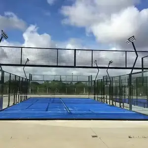 Campo de tênis padel para esportes ao ar livre indoor, novo design, campo de tênis panorâmico para esportes de tênis