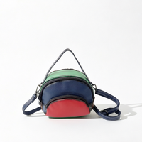 Sac en cuir véritable pour femme, fermeture éclair, résistant à l'eau, design contrasté, option logo personnalisé, doublure en polyester, tout inclus