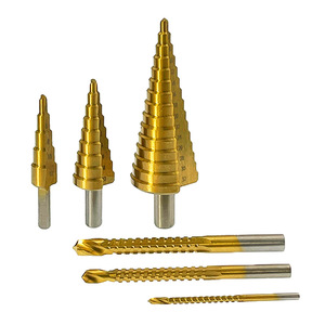 Broca escalonada de ranura recta en espiral con revestimiento de titanio HSS para cortar agujeros en madera, herramientas de perforación. - Product Image 2
