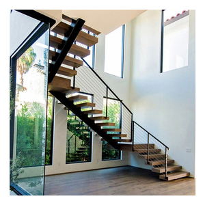 Thép hiện đại thẳng thép cầu thang Mono dầm cầu thang gỗ prefab cho dự án nhà - Product Image 6