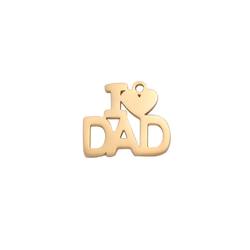 Custom I Love DAD pendant charms jewelry men Stainless steel Silver / Gold / Rose gold small Charms For jewelry making