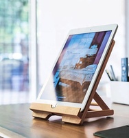 Soporte Plegable de Madera de Bambú para Tablet, Compatible con iPad, Air Mini, Samsung, Nexus y Otros