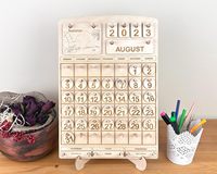 Calendrier perpétuel en bois Montessori, jouet éducatif pour enfants, décoration pour l'école à domicile et la salle de classe