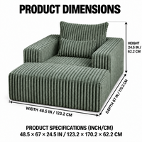 Ensemble fauteuil et ottoman en mousse compacte, chaise de relaxation peu encombrante, expédition compressée pour studio, chambre à coucher, coin lecture
