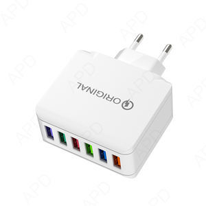 <span class=keywords><strong>Cargador</strong></span> de pared USB inteligente de 6 puertos para EU/US/UK 15W de potencia de salida PD 65W 100W 5V/3A para ordenador portátil, Scooter móvil y uso de cámara - Product Image 1