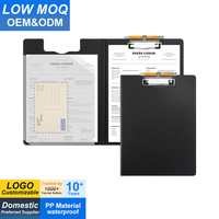 Carpeta Portapapeles Plegable A4 con Clip Metálico de Perfil Bajo, 360 Grados, con Soporte para Bolígrafo y 2 Bolsillos con Separadores, Ideal para Enfermería, Escuela y Oficina