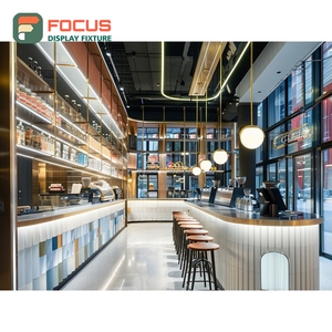 Mostrador de Servicio de Café Moderno, Estación de Barista, Estante para Caja Registradora, Mostrador de Cafetería Blanco Mate - Product Image 6