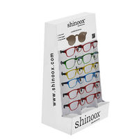 Support d'affichage en carton ondulé pour lunettes de soleil, vente en gros d'usine, point de vente, crochets pour lunettes de soleil