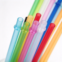 Pailles à boire en plastique réutilisables de 6 mm, écologiques, accessoires de bar pour fêtes et mariages avec logo personnalisé