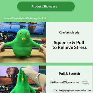 Juguete antiestrés de pez verde con cabeza divertida, gadget de descompresión, mismo estilo que el de gestión de la ira, venta al por mayor - Product Image 3