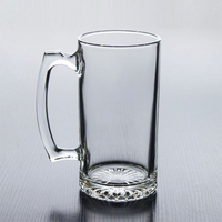 Verres à bière en verre épais sans plomb de 500 ml avec poignée, personnalisables, solutions classiques, MOQ abordable, compatibles lave-vaisselle