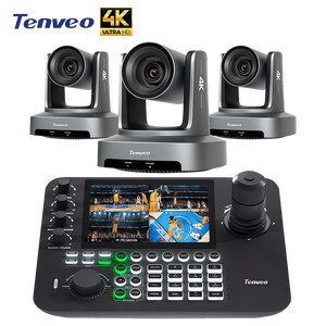 Lot de 3 caméras PTZ 4K NDI avec zoom 20x et suivi IA (USB/HDMI/SDI/LAN) et contrôleur de joystick KB300Pro - Product Image 1