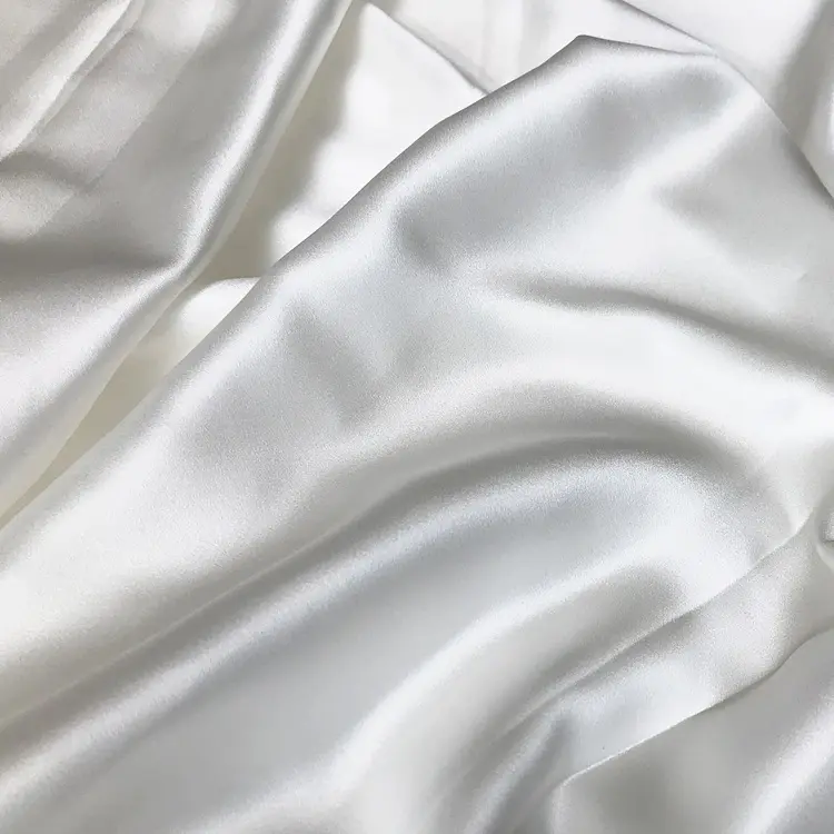 Natural white silk satin fabric Silk Mulberry satin raw silk fabric