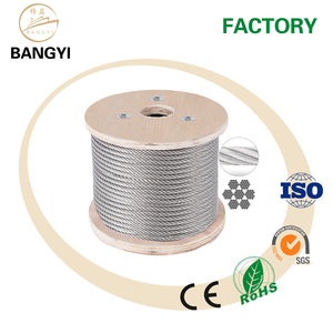 Tali Kawat Baja Galvanis 7x19 6mm 8mm 10mm Inti Baja untuk Tali Traksi Crane, Peralatan Fitness, Pintu Retraktil - Product Image 1
