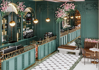 Design d'intérieur moderne et luxueux pour café |   Solution complète de présentoirs et d'ensembles de meubles sur mesure, conception personnalisée pour une boutique complète
