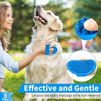 Brosses de bain pour chien avec shampoing et poignée réglable en silicone pliable pour poils courts et longs