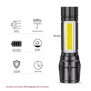 迷你 LED 防水手电筒强光可充电 USB 户外超亮远距离应急灯袖珍手电筒 - Product Image 3