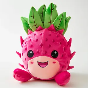 Almohada de dibujos animados fruta rellena personalizada diseño promocional lindo Pitaya Super suave menos Moq juguetes de peluche para niños