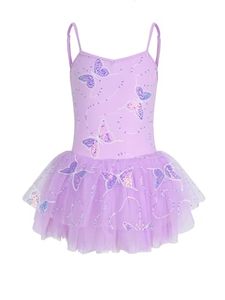Vestido de Ballet para Niñas, Tutú Brillante con Mariposas, Ropa de Danza sin Mangas para Actuaciones y Prácticas en el Escenario - Product Image 5