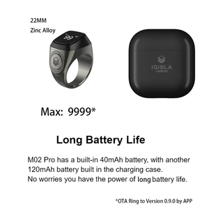 Mini doigt numérique Lcd électronique, compteur de main musulmane, premier anneau Tasbih au monde, Iqibla Smart Tasbeeh, M02 <span class=keywords><strong>Pro</strong></span> - Product Image 5