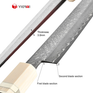 Yieryi Nieuwe High Carbon Skd 11 Stalen 298Mm 11.7 "Vis Sushi Snijden Kiritsuke Japans <span class=keywords><strong>Sashimi</strong></span> Mes Met Koolstofvezel Handvat - Product Image 2