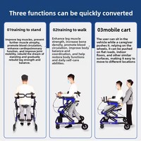 Aides à la marche, équipement de réadaptation pour personnes âgées, déambulateur adulte multifonctionnel, entraînement des membres inférieurs, pliable, portable, capacité de charge 150 kg