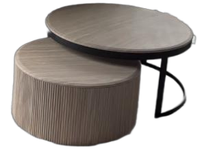 Vente en gros de tables basses nordiques rondes de luxe, ensemble de meubles modernes en métal, tables basses