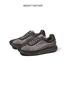 Stivali Desert in Vera Pelle Stile Vintage con Punta Rotonda e Lacci, <span class=keywords><strong>Scarpe</strong></span> da <span class=keywords><strong>Uomo</strong></span> con Suola Spessa, Casual Marroni Fatte a Mano per Viaggi d'Affari - Product Image 3