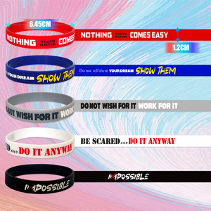 Pulsera Deportiva de Silicona con Mensaje Motivacional de Goma, Nunca Te Rindas, Precio de Fábrica - Product Image 5