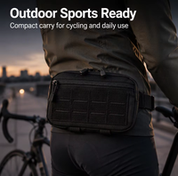 Nouvelle sacoche de taille tactique en denim pour sports de plein air avec boucles compatibles MOLLE, doublure en polyester, design résistant à l'usure - Unisexe