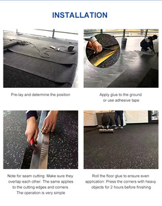 Tapis de sol de gym en caoutchouc noir moucheté, tapis d'exercice anti-fatigue haute résistance pour centre de fitness et usage domestique - Product Image 5