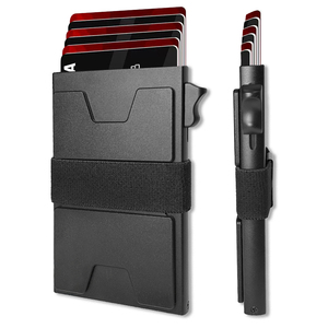 Tùy chỉnh chất lượng cao <span class=keywords><strong>RFID</strong></span> chặn kim loại ví chủ thẻ da <span class=keywords><strong>RFID</strong></span> Ví với dây đàn hồi tối giản ví cho nam giới - Product Image 1