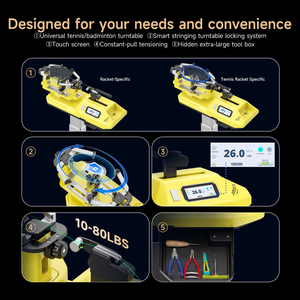 <span class=keywords><strong>Machine</strong></span> <span class=keywords><strong>à</strong></span> cordage automatique informatisée pour raquettes de badminton et de <span class=keywords><strong>tennis</strong></span> Siboasi H7 Professional AI Voice Control (acier et ABS) - Product Image 6