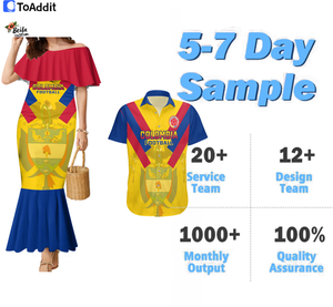 Nouvelle colombie 2024 Couples de champions de football robe en queue de poisson assortie et chemise formelle - Product Image 3